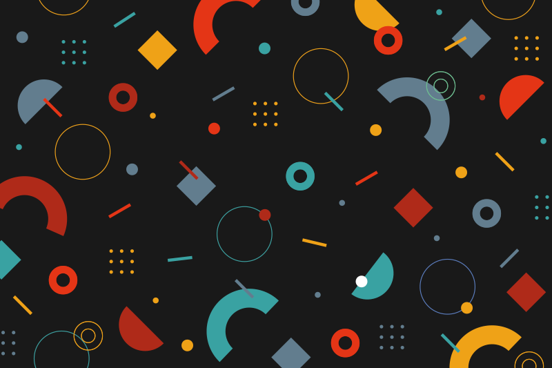 Individual mesa moderno patrón geométrico colorido - TenVinilo