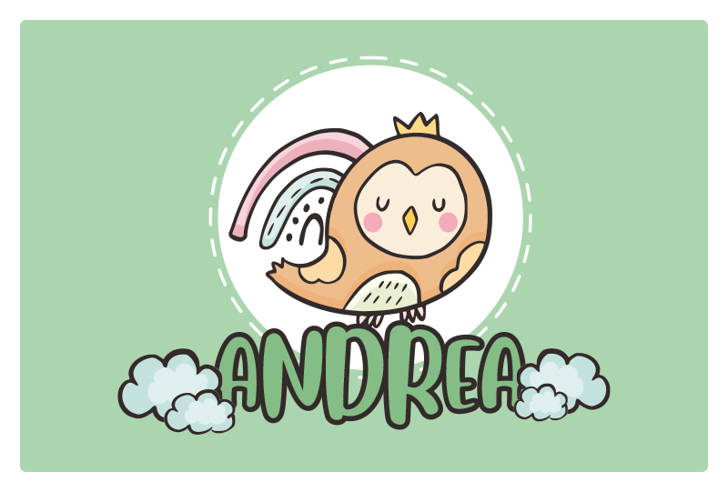 Individual mesa infantil personaje búho tierno - TenVinilo