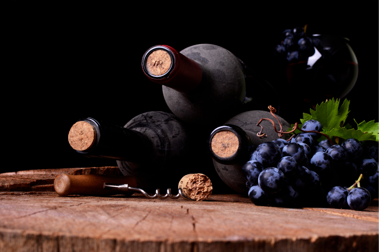 Individual original mesa uvas y botellas de vino - TenVinilo