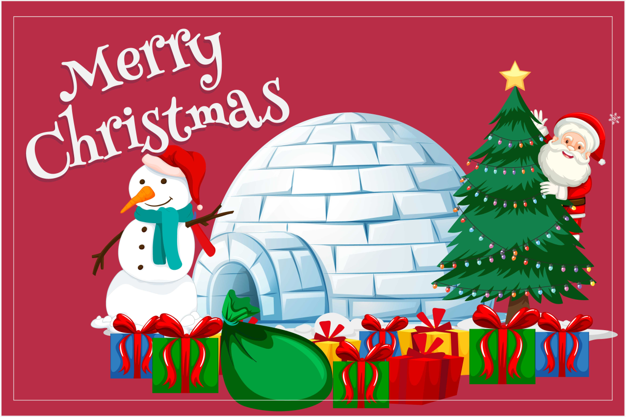 Mantel individual navideño escena festiva - TenVinilo