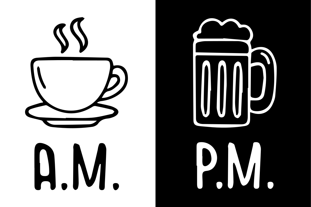 Mantel individual frases café cerveza contraste - TenVinilo