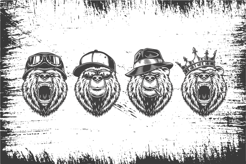 Individual original mesa retratos de osos elegantes - TenVinilo