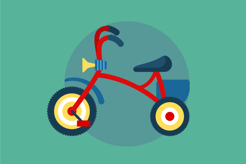 Individual mesa infantil triciclo con bocina - TenVinilo