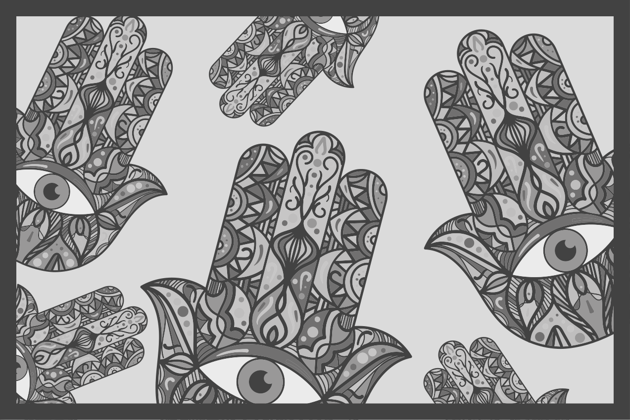 Individual original mesa patrones de manos intrincados - TenVinilo