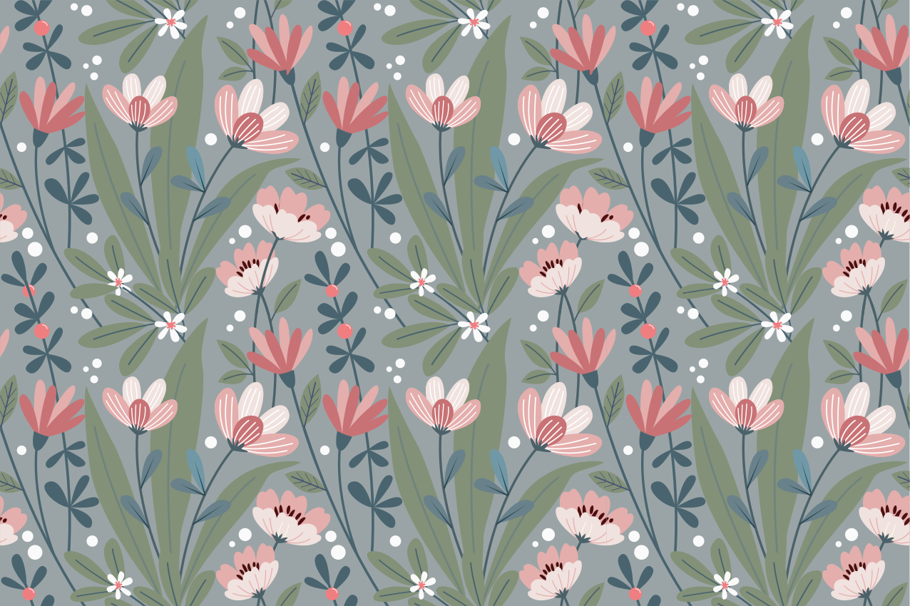 Individual original mesa estampado floral para mesa - TenVinilo