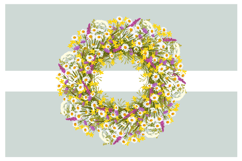 Individual original mesa centro de mesa de corona floral - TenVinilo