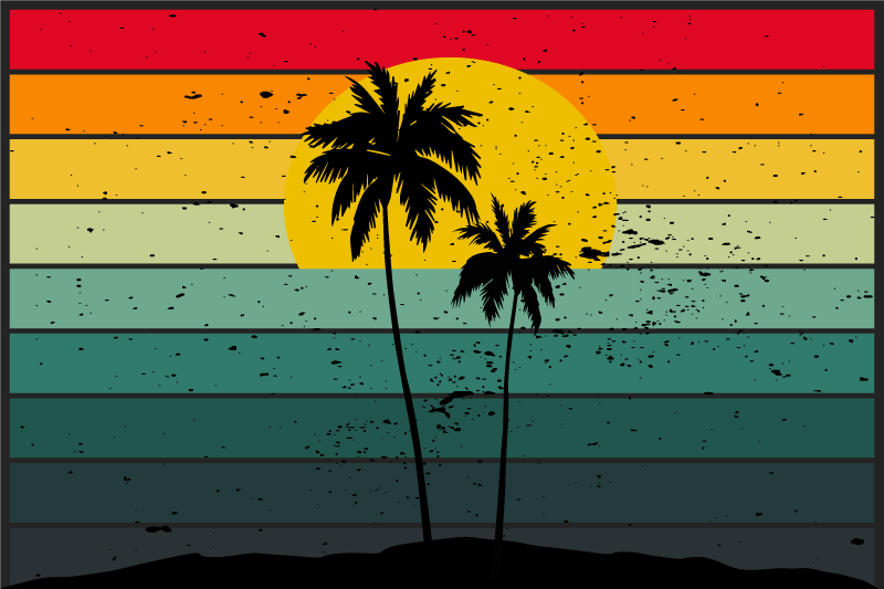 Individual original mesa paisaje de atardecer tropical - TenVinilo