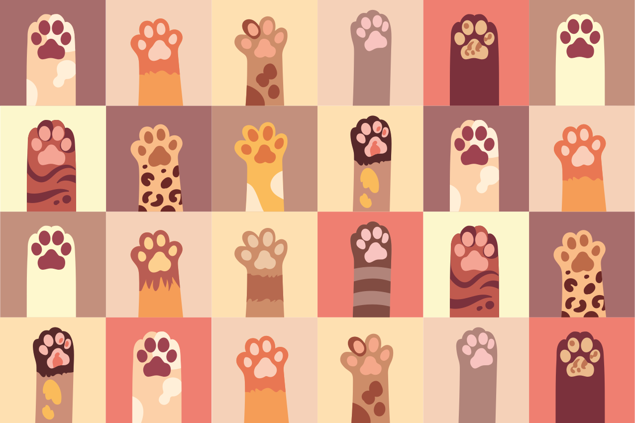 Mantel individual moderno Dibujos animados de patas de gato - TenVinilo