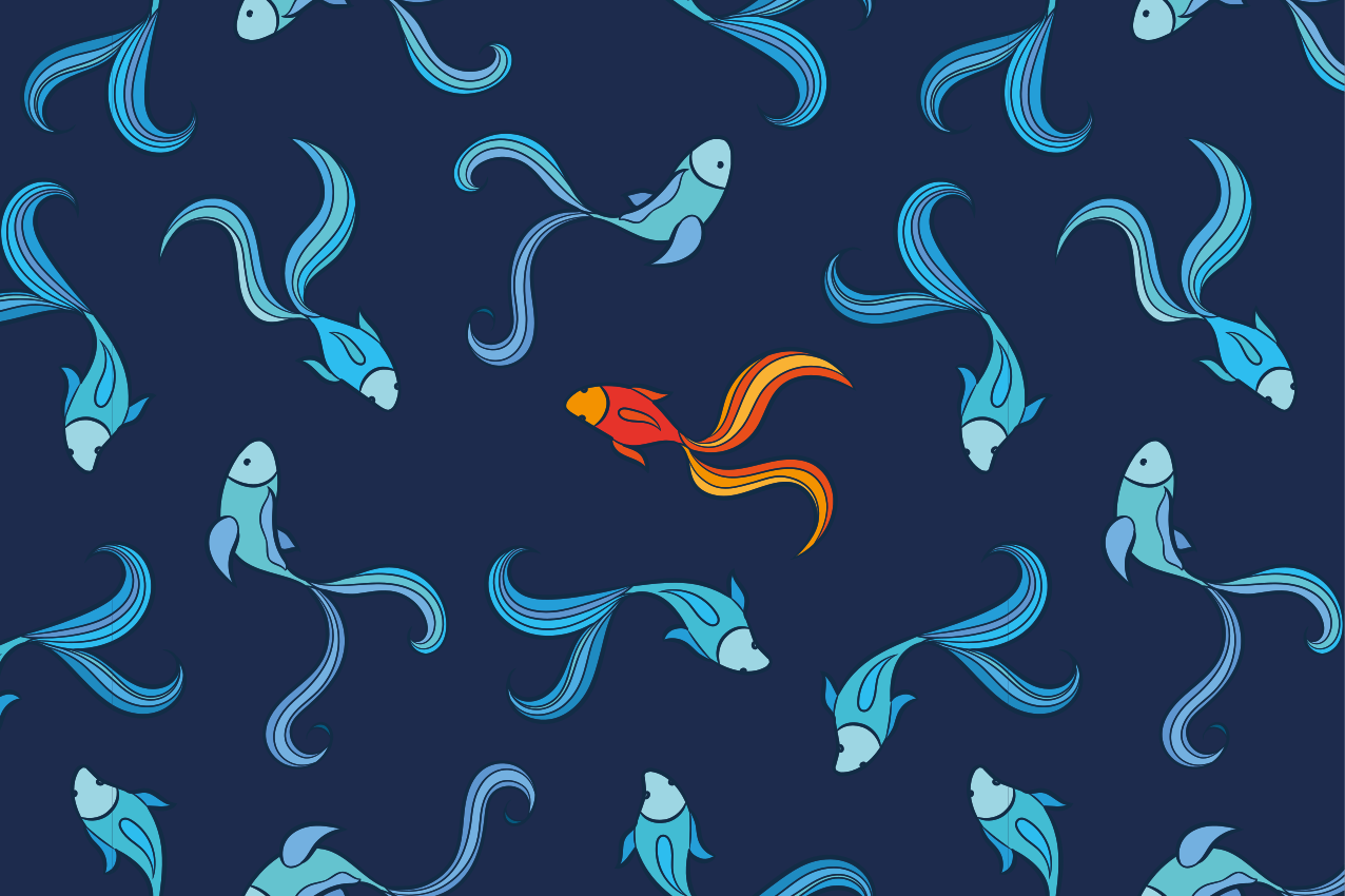 Individual original mesa motivo de peces vibrantes - TenVinilo