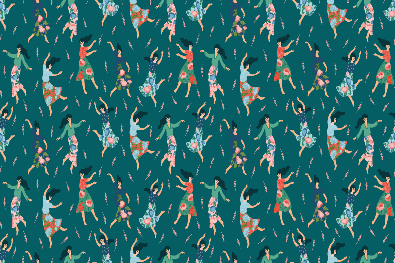 Individual original mesa motivo de mujeres bailando - TenVinilo