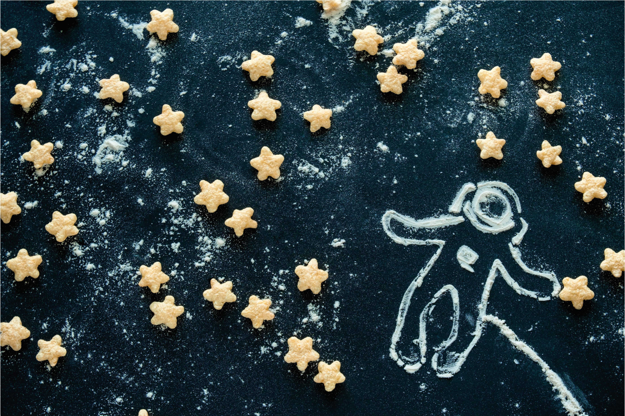 Mantel individual rectangular Harina de astronauta y estrellas de - TenVinilo