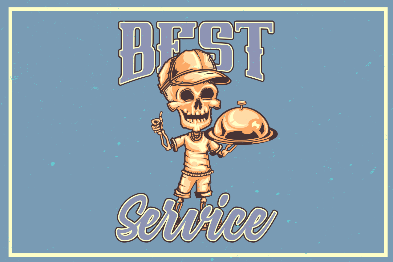 Individual original mesa servicio de camarero esqueleto - TenVinilo