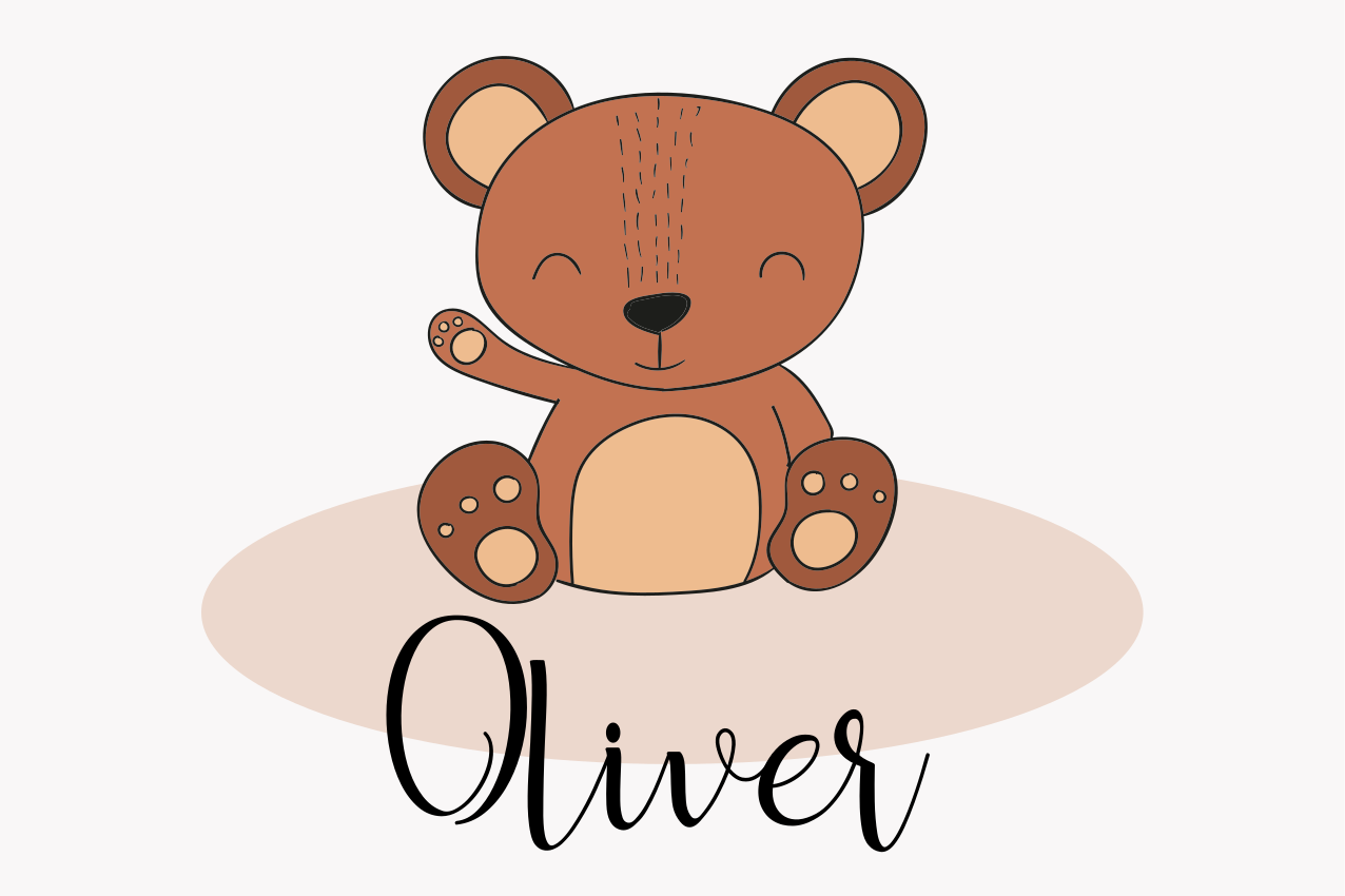 Individual mesa infantil personaje oso tierno - TenVinilo