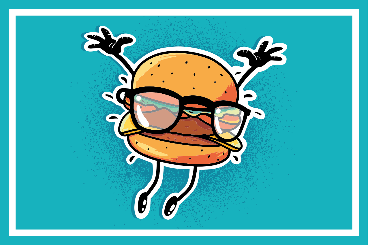 Individual mesa infantil personaje hamburguesa saltarín - TenVinilo
