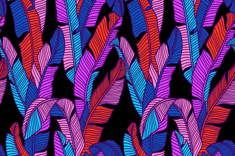 Mantel individual imitación motivos de hojas coloridas - TenVinilo