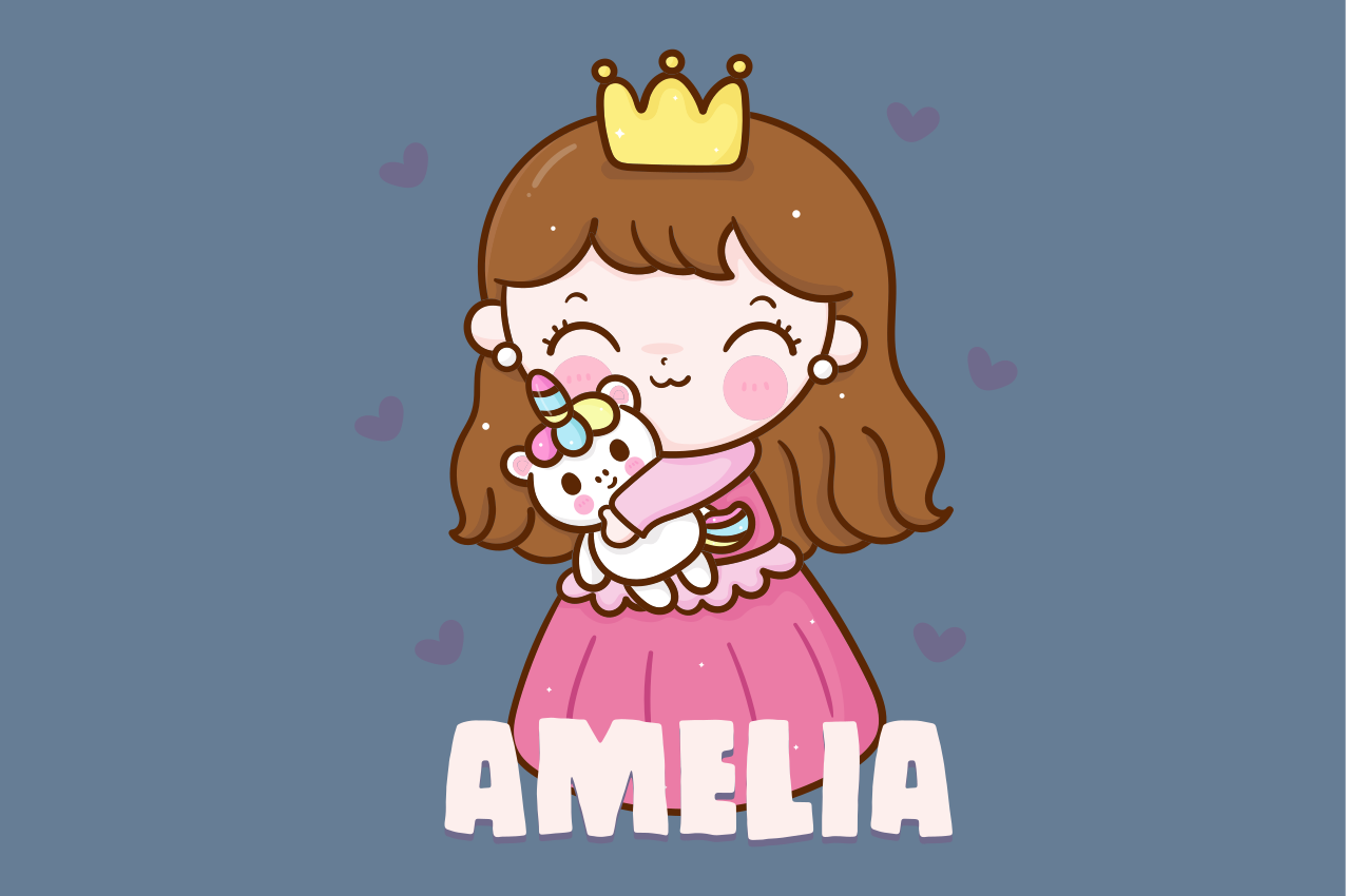 Individual mesa infantil princesa linda con unicornio - TenVinilo