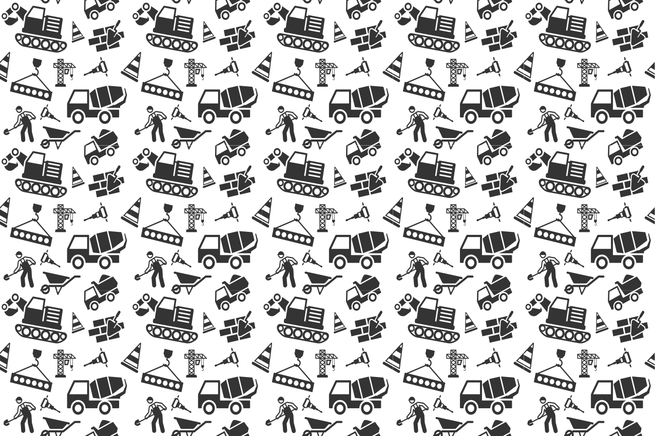 Mantel individual infantil Excavadoras y camiones monocolor - TenVinilo