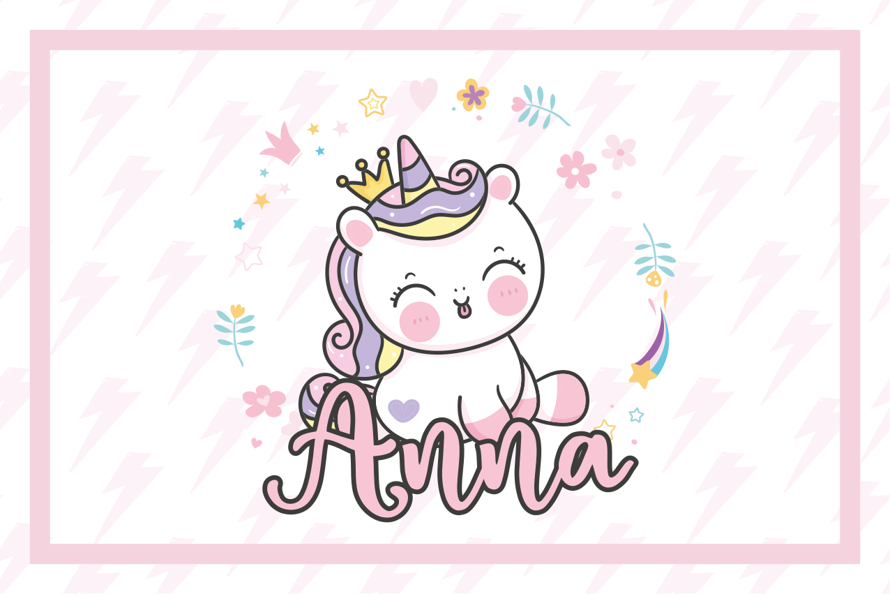 Individual mesa infantil ilustración de unicornio lindo - TenVinilo