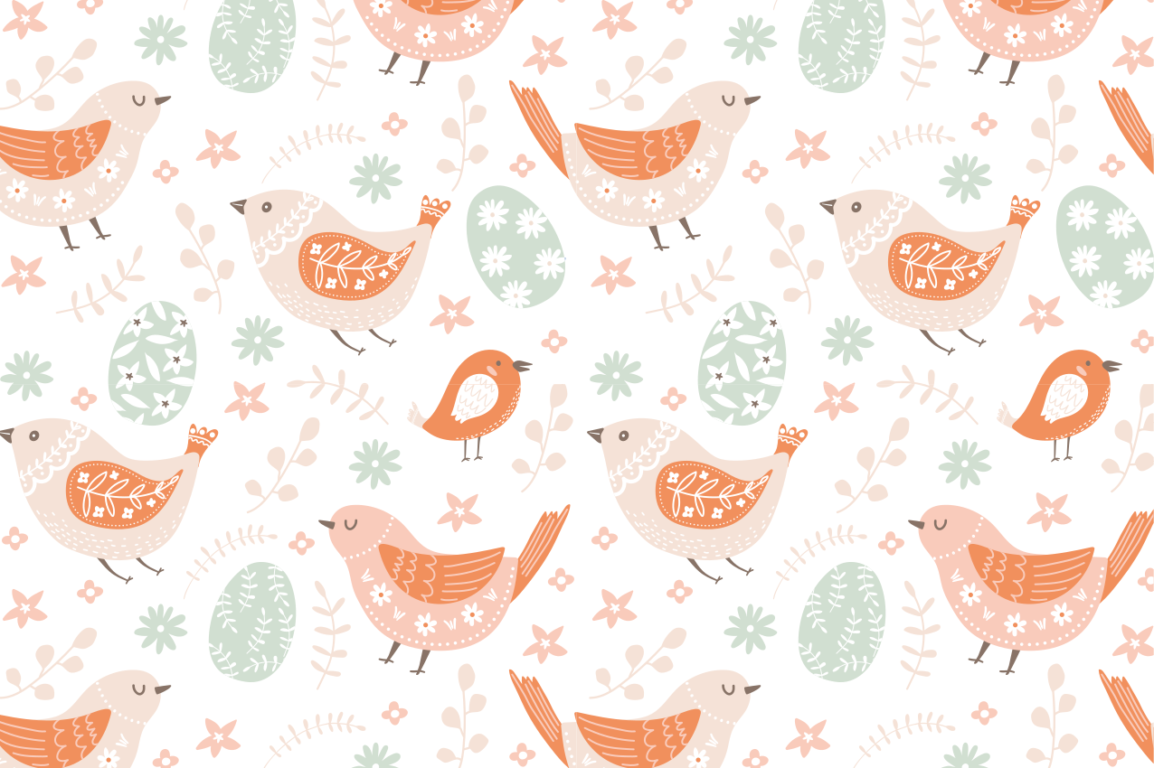 Individual mesa infantil patrones de pájaros encantadores - TenVinilo