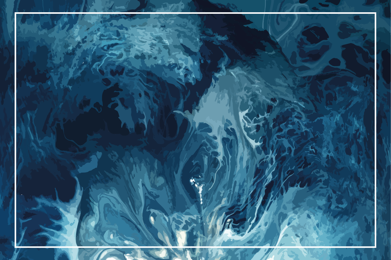 Mantel individual original Tonos azules ondas de acuarela - TenVinilo