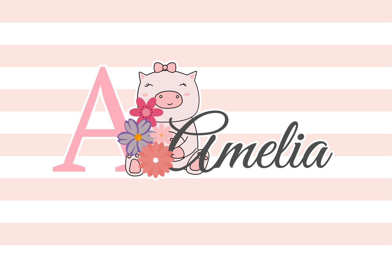 Individual mesa infantil personaje cerdito lindo - TenVinilo