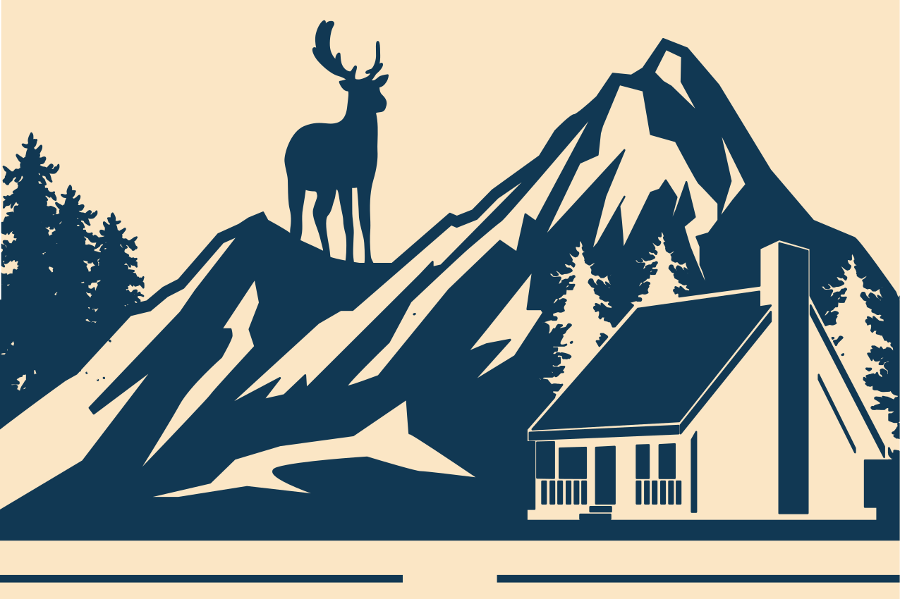 Individual original mesa paisaje de montañas grandiosas - TenVinilo