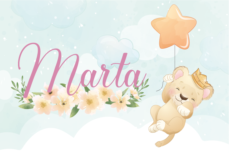 Individual mesa infantil león lindo con globo - TenVinilo