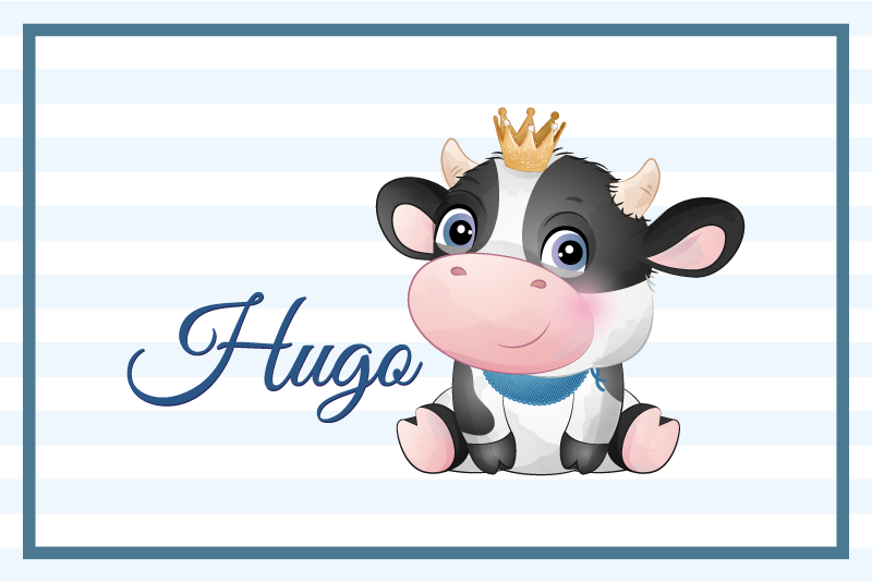 Individual mesa infantil ilustración de vaca - TenVinilo