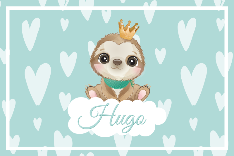 Individual mesa infantil ilustración de perezoso lindo - TenVinilo