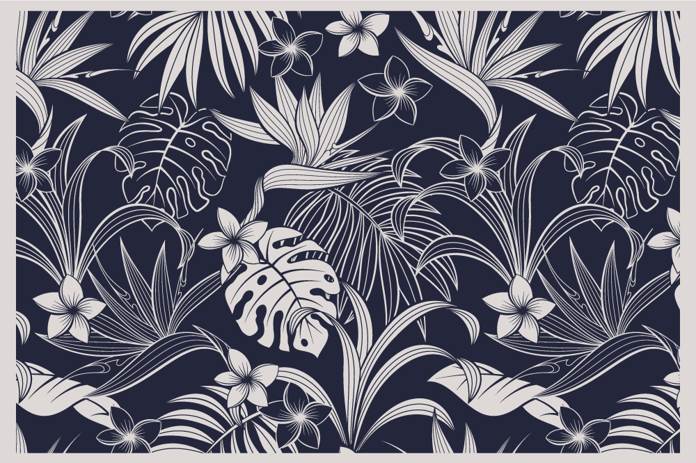Individual mesa elegante estampado floral tropical - TenVinilo