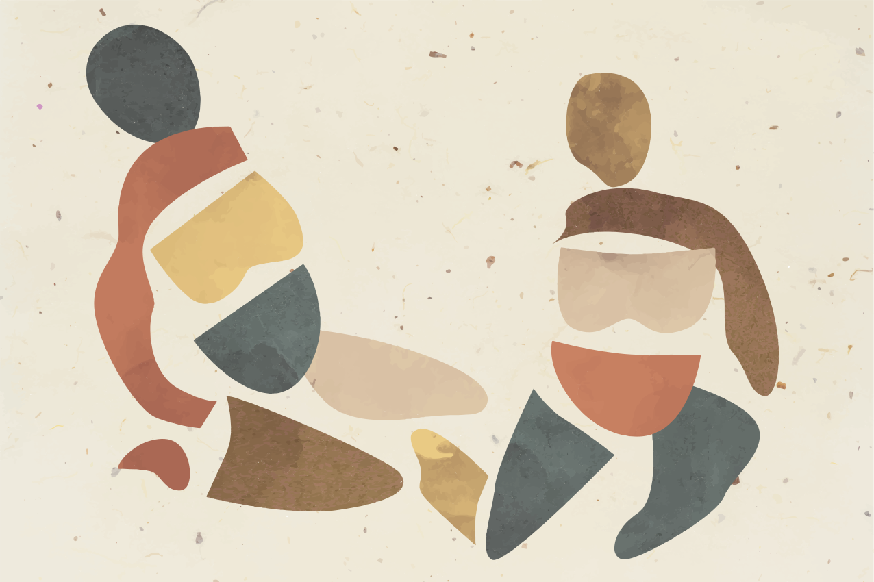 Individual mesa moderno figuras humanas abstractas - TenVinilo