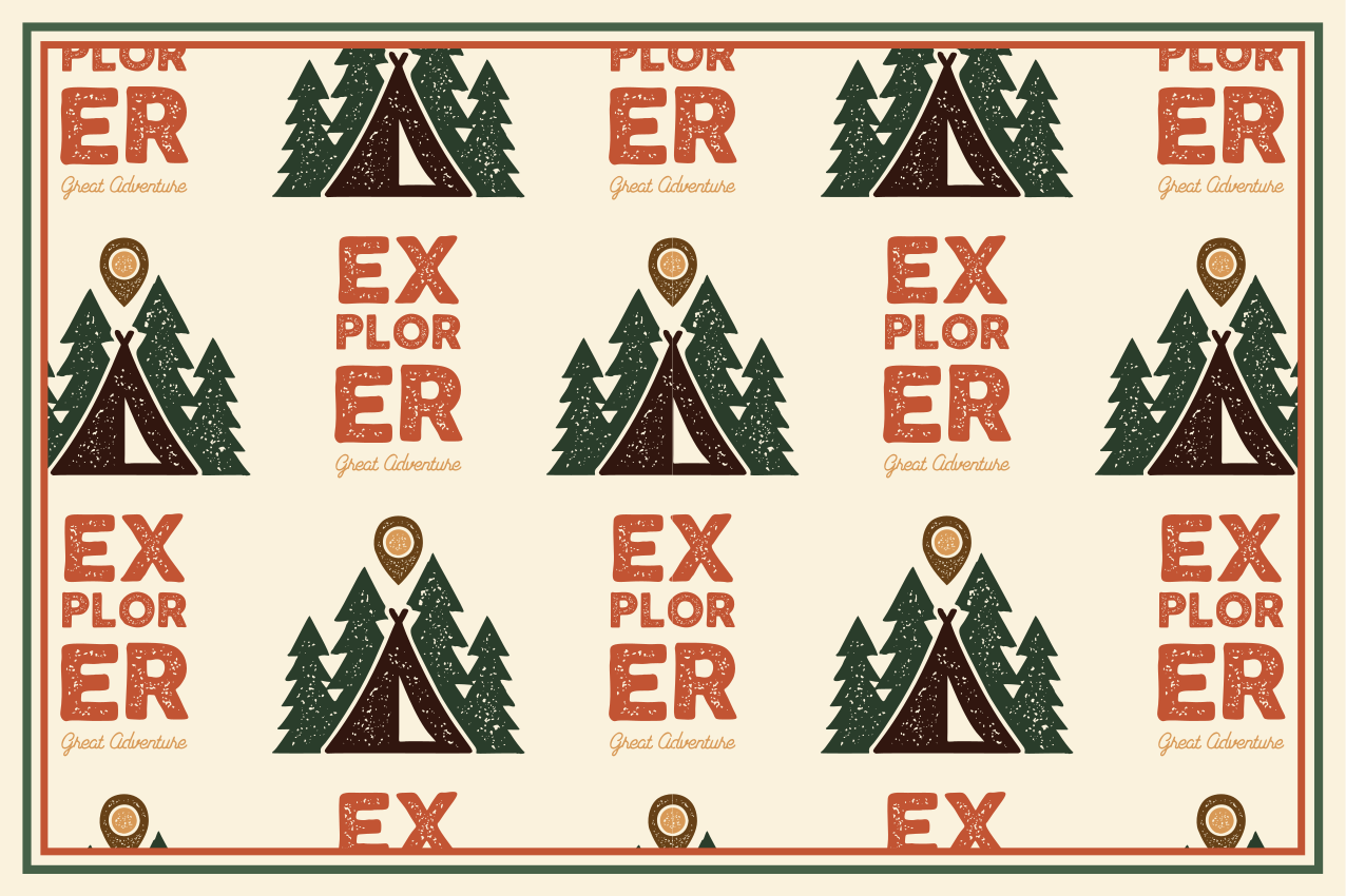 Individual original mesa patrón aventura explorador - TenVinilo