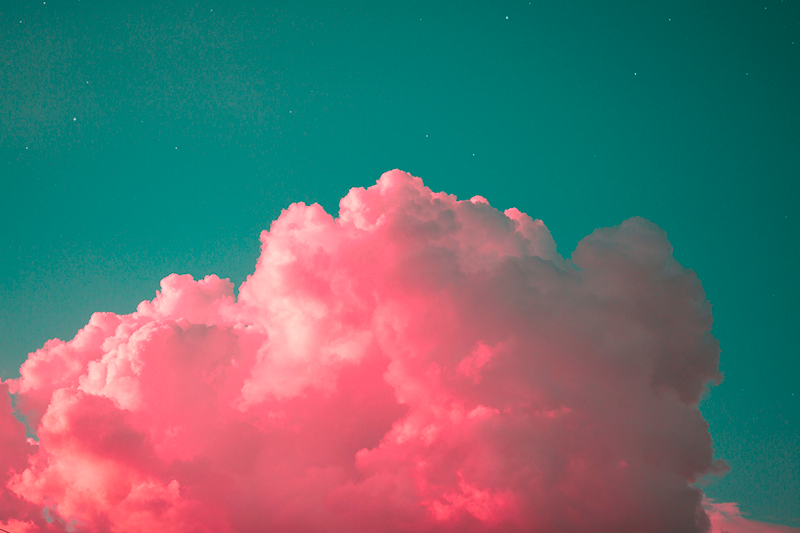 Individual mesa moderno nube rosa suave - TenVinilo