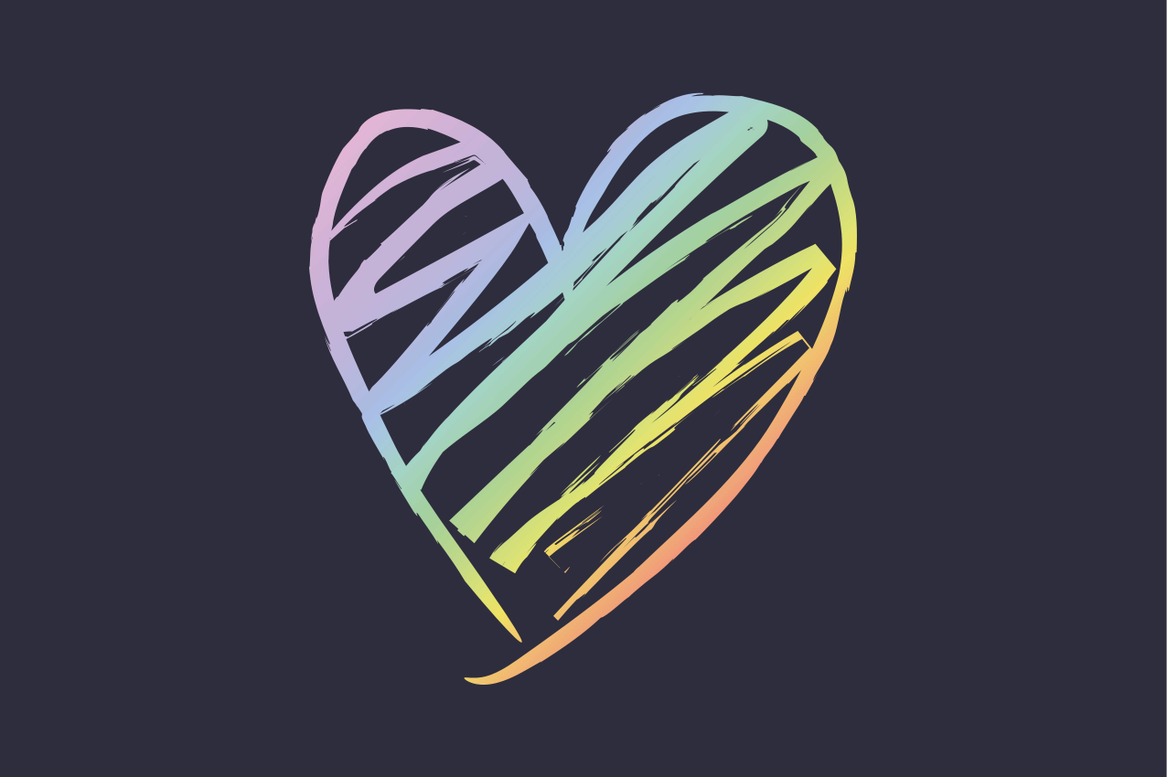 Individual original mesa corazón colorido - TenVinilo