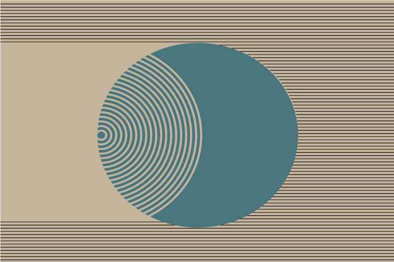 Individual mesa moderno motivo circular geométrico - TenVinilo