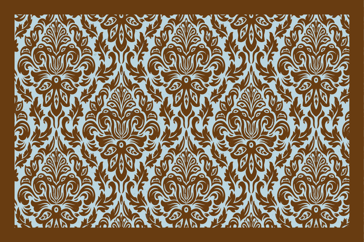 Mantel individual imitación emblema floral intrincado - TenVinilo