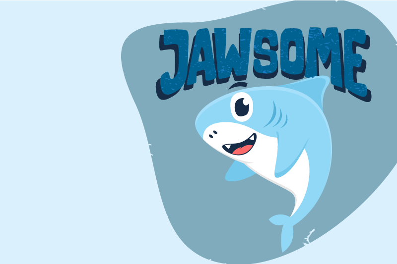 Individual mesa infantil tiburón alegre - TenVinilo