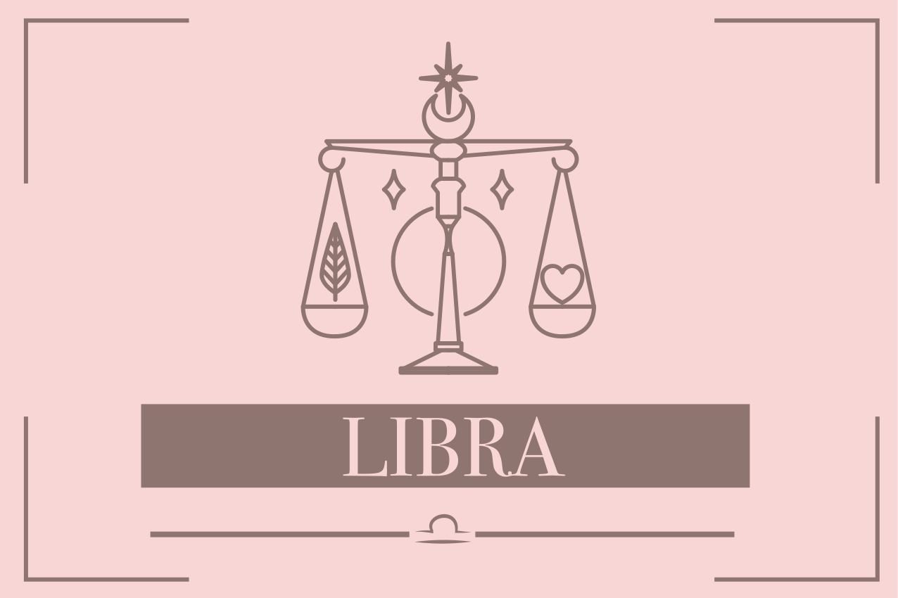 Individual signo del zodiaco Libra rosa - TenVinilo