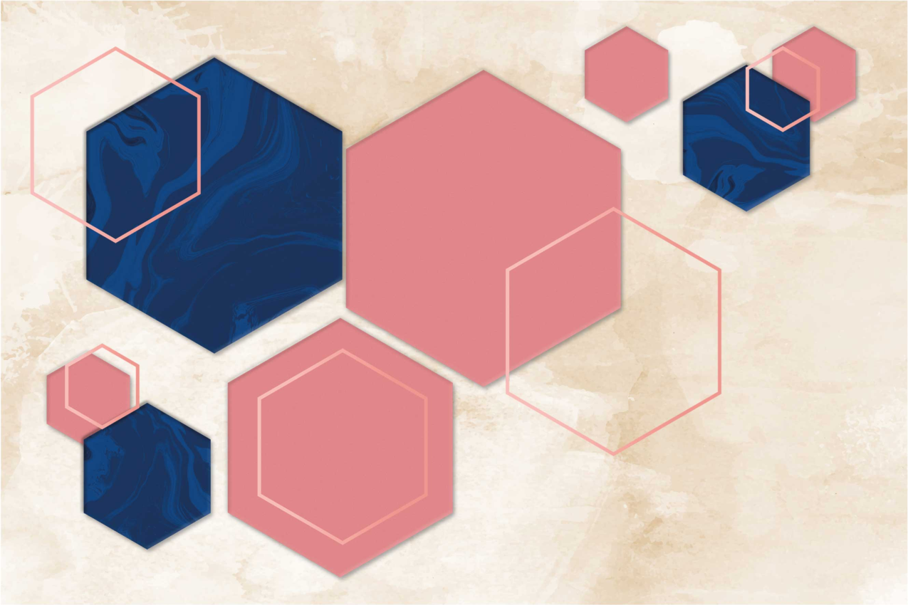 Individual mesa moderno patrones en forma hexagonal - TenVinilo