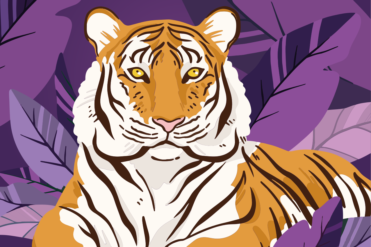 Individual mesa infantil retrato de tigre majestuoso - TenVinilo