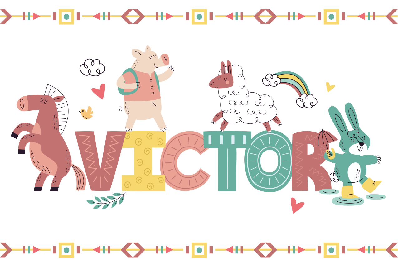 Individual mesa infantil personajes animales amigables - TenVinilo