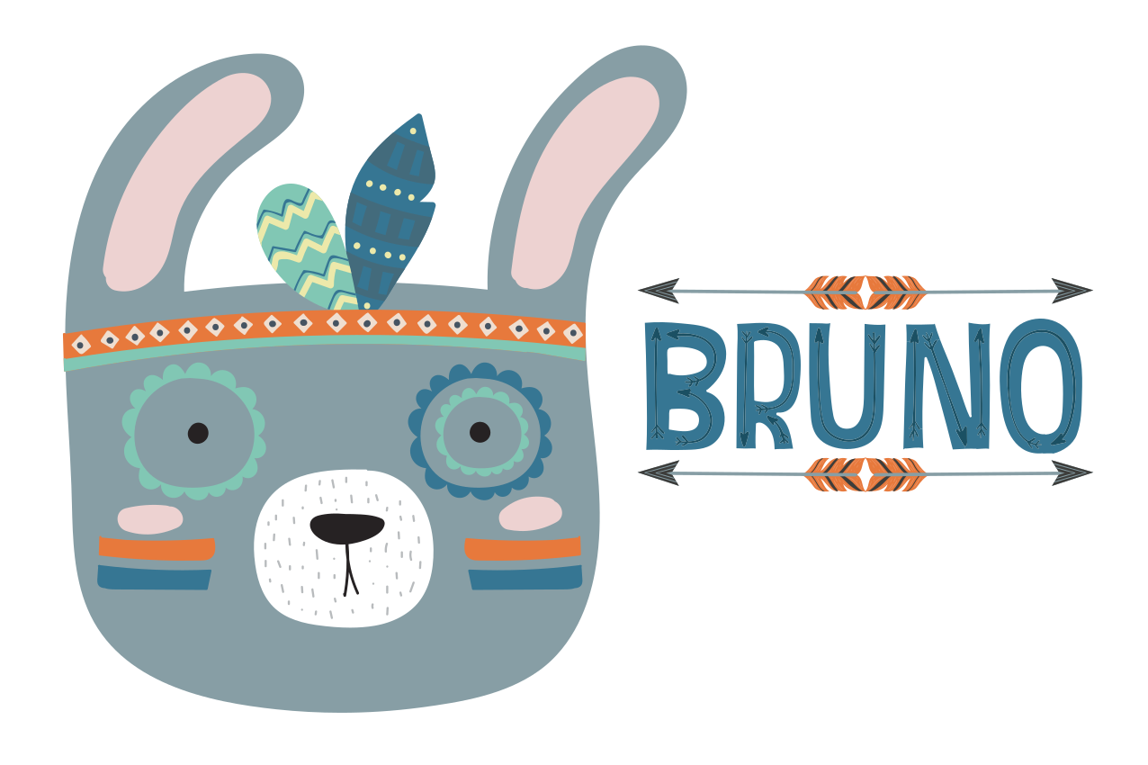 Individual mesa infantil cabeza de animal lindo - TenVinilo