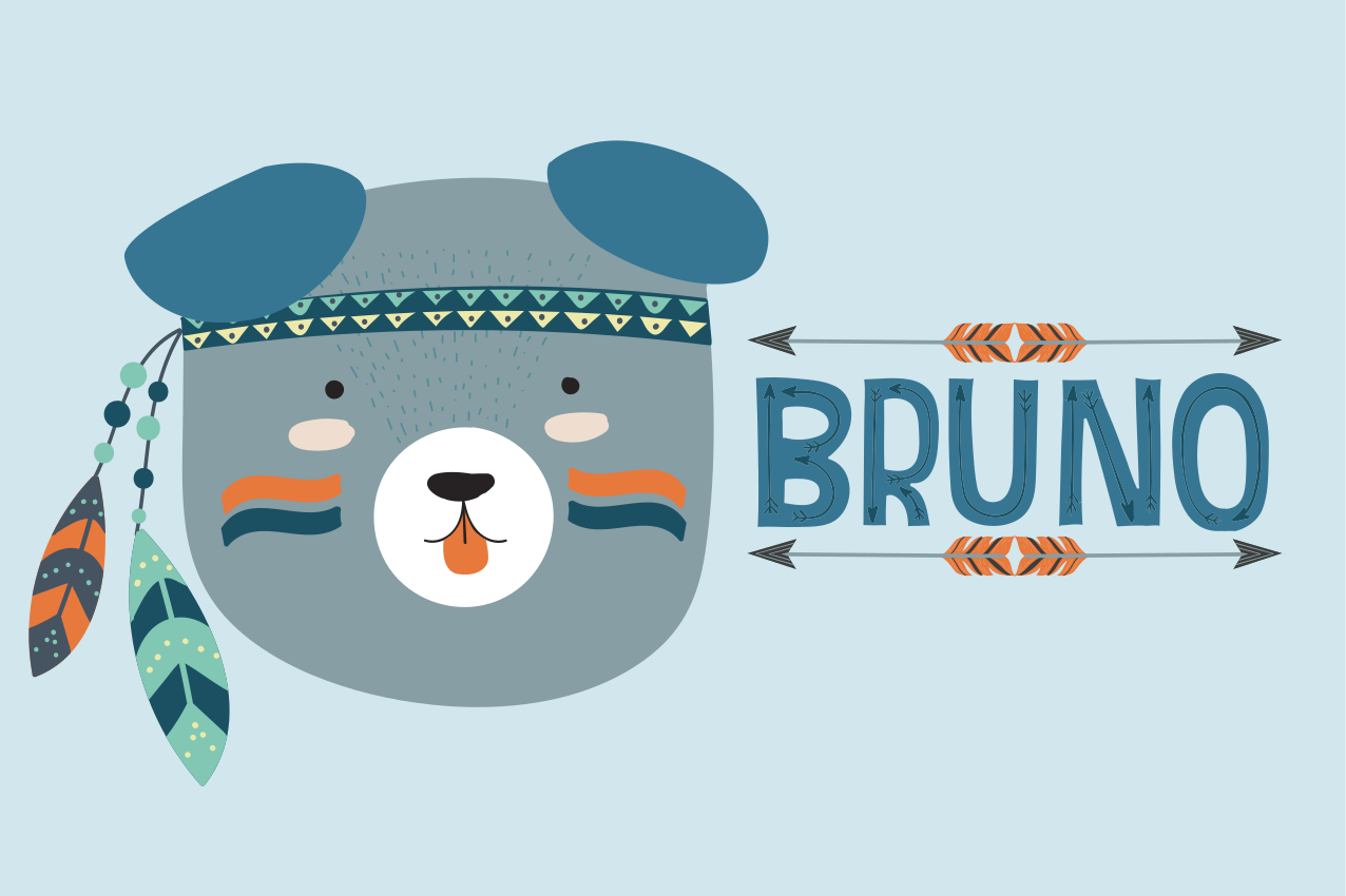 Individual mesa infantil cabeza de oso linda - TenVinilo