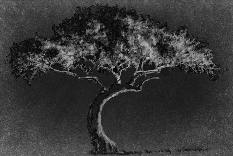 Mantel individual imitación silueta de árbol artística - TenVinilo