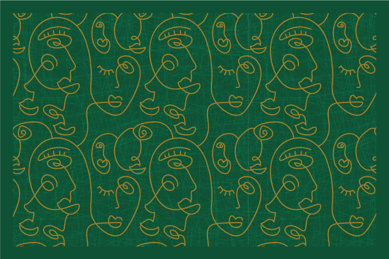 Individual original mesa patrón de cara abstracta - TenVinilo