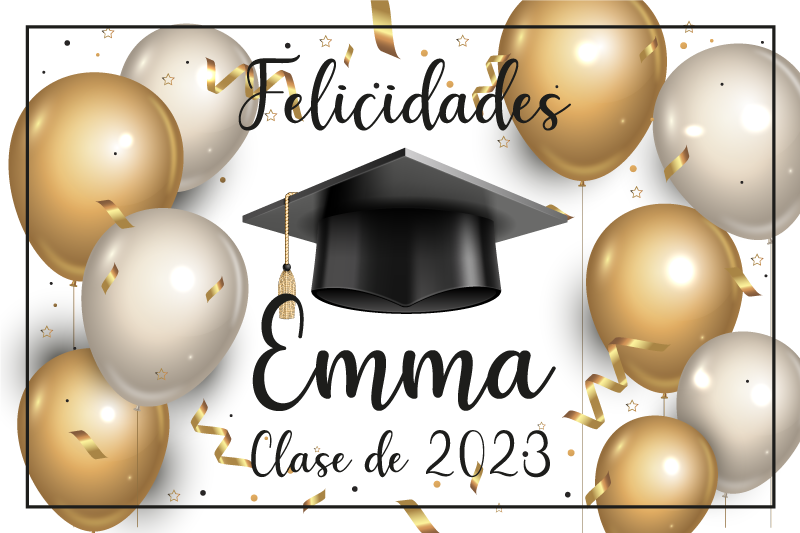 Individual mesa nombre graduado personalizable - TenVinilo