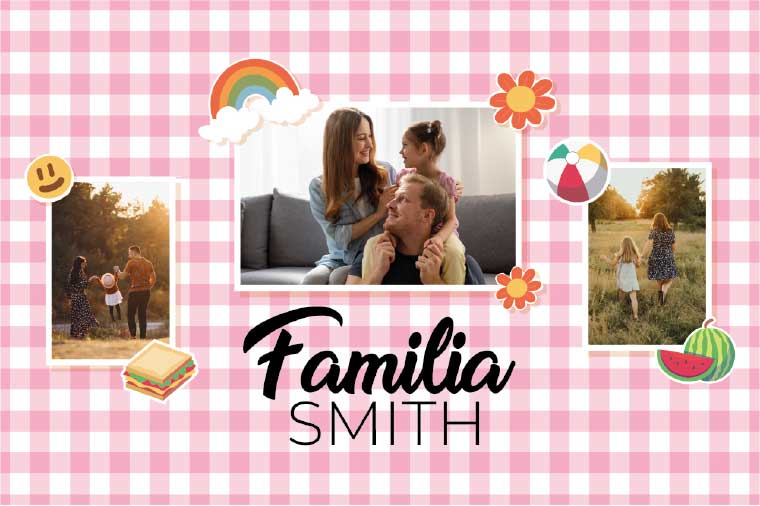 Mantel individual personalizable familia picnic - TenVinilo