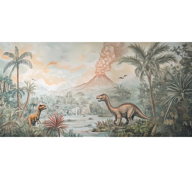 Papel mural infantil paisaje jurásico - TenVinilo
