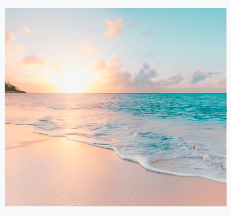 Papel mural mar diseño de atardecer tranquilo - TenVinilo