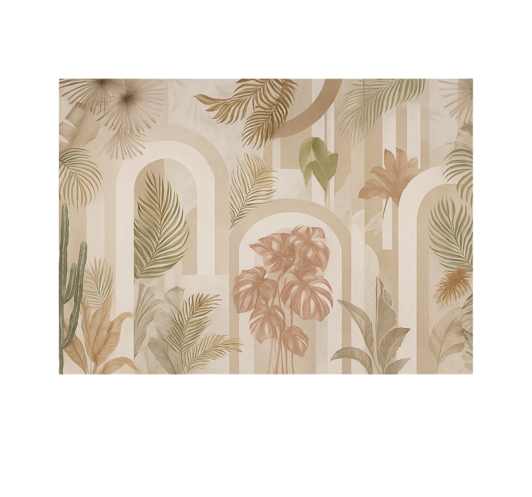 Papel mural salón diseño de arcos de jungla - TenVinilo